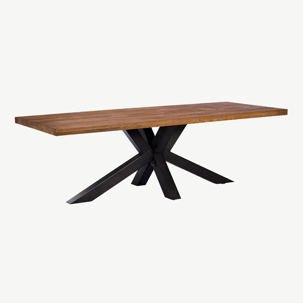 York Holburn Dining Table 200cm - Oak, Metal product