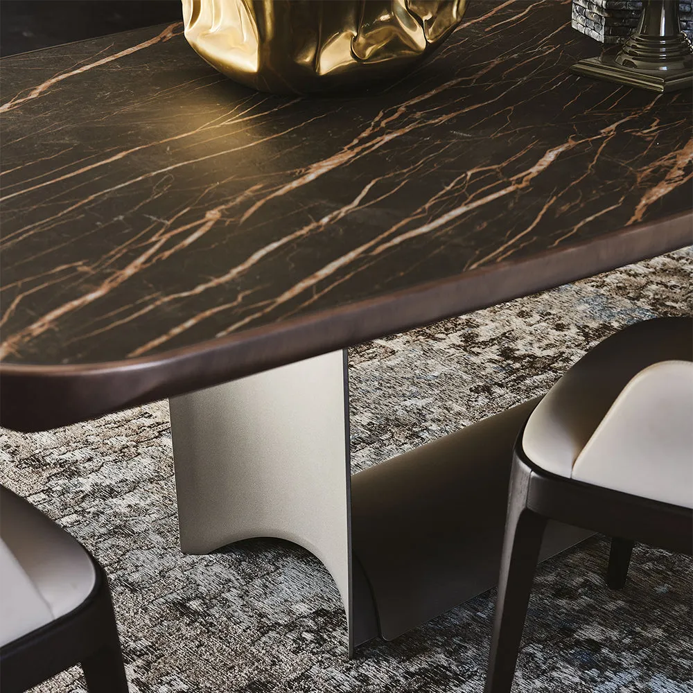 Dragon Keramik Dining Table - Portoro Ceramic, Titanium alternate view