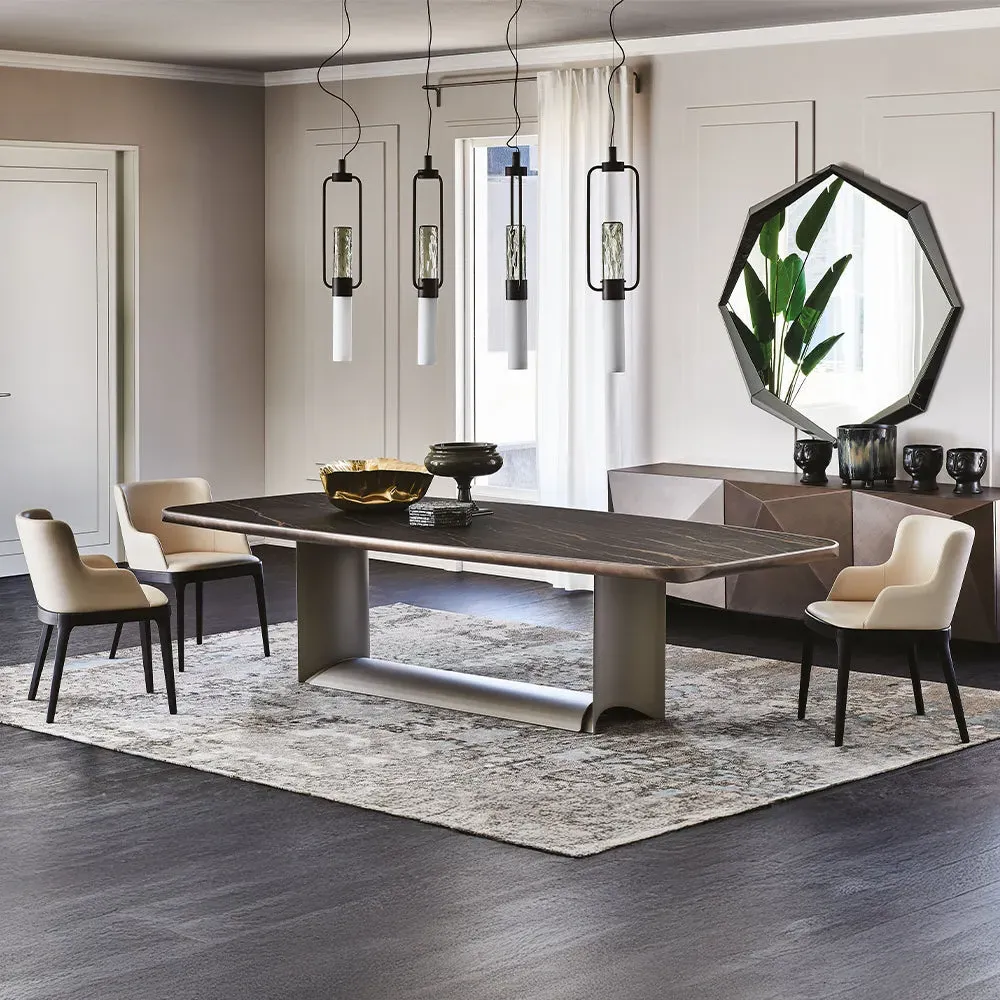 Dragon Keramik Dining Table - Portoro Ceramic, Titanium product