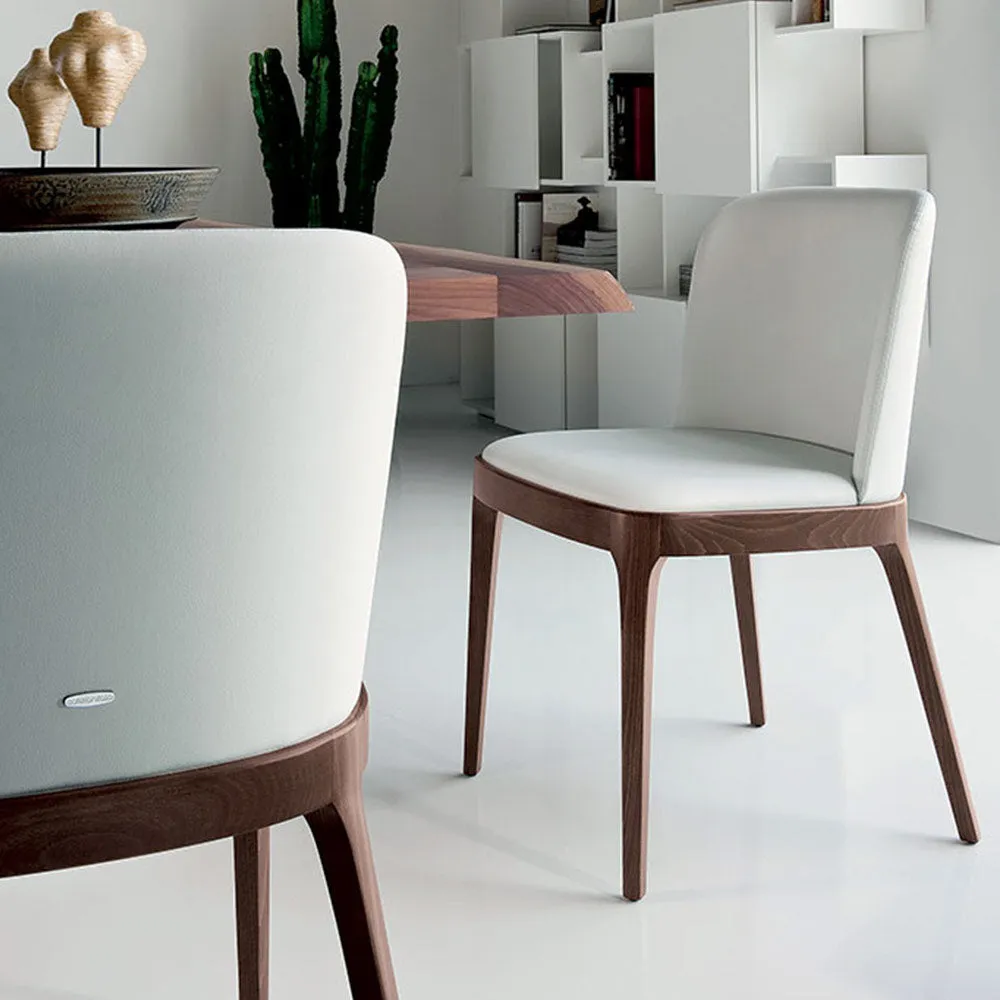 Magda Dining Chair - Lino Soft Leather, Walnut product