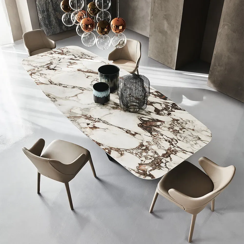 Skorpio Keramik Dining Table - Breccia Ceramic, Titanium Steel alternate view