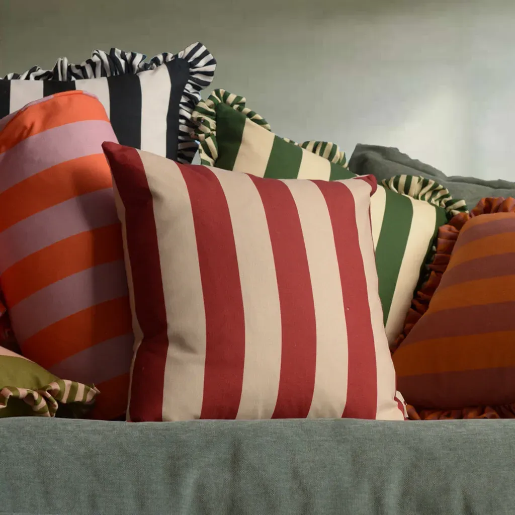 Classic Cushion Dual-Stripe with Feather Pad - Maroon & Magnolia product