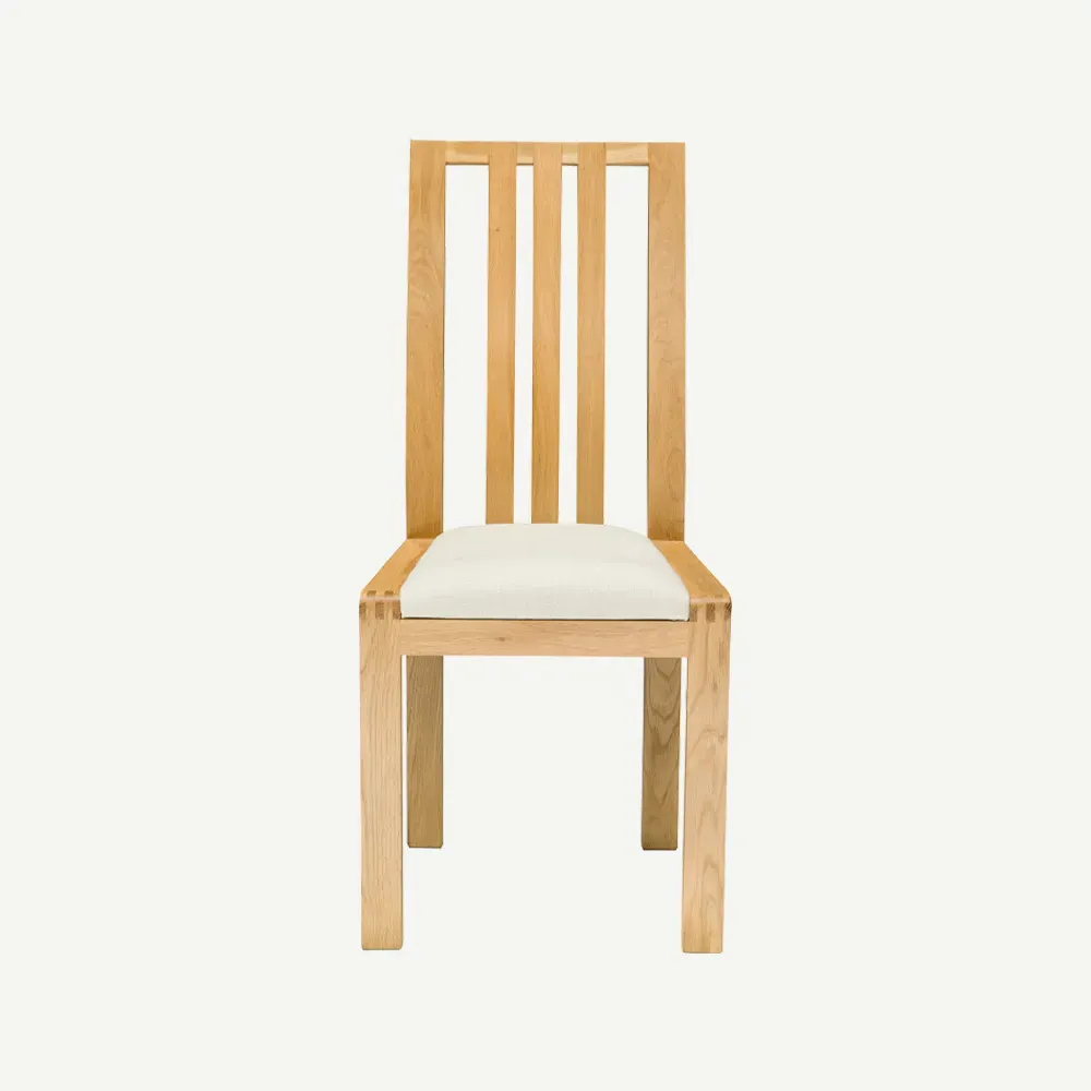 Bosco Dining Chair - Oak, Cream Fabric alternate view