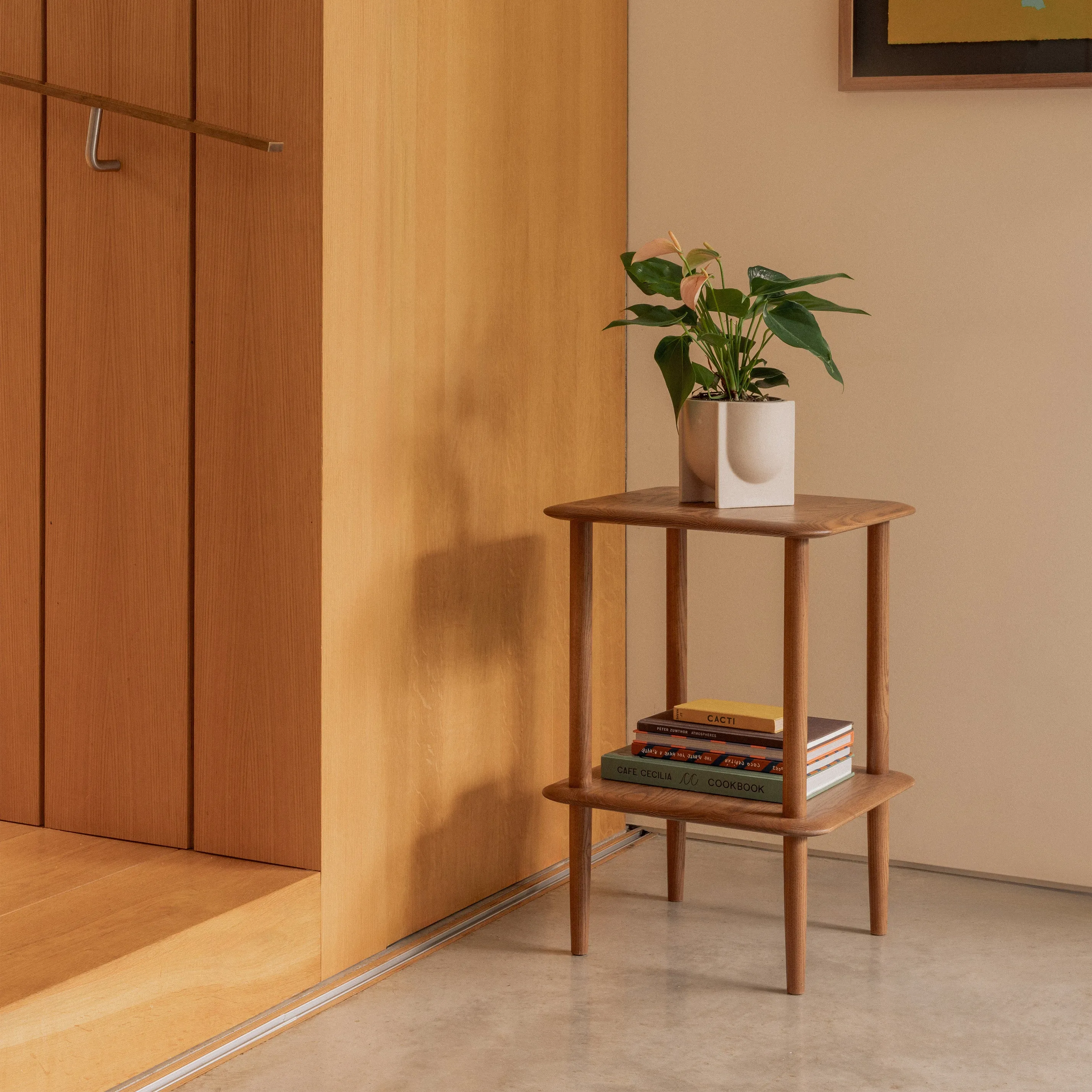 Stack Lamp Table with Shelf - Mahogany product