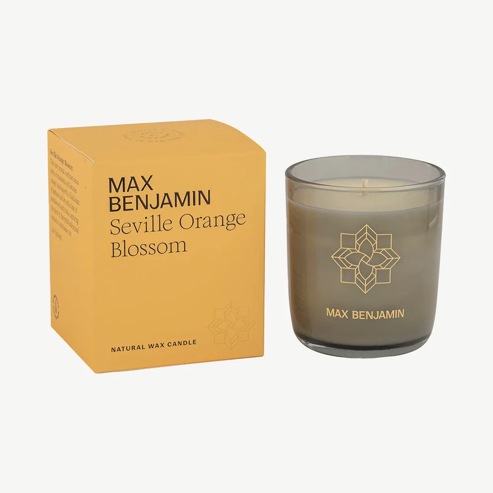 Seville Orange Blossom Candle - Natural Wax, Smoked Glass product