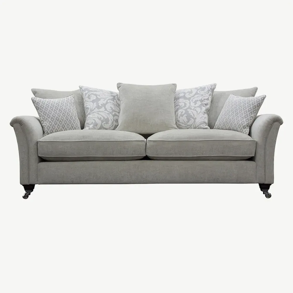 Devonshire Pillow Back Grand Sofa - Silver product