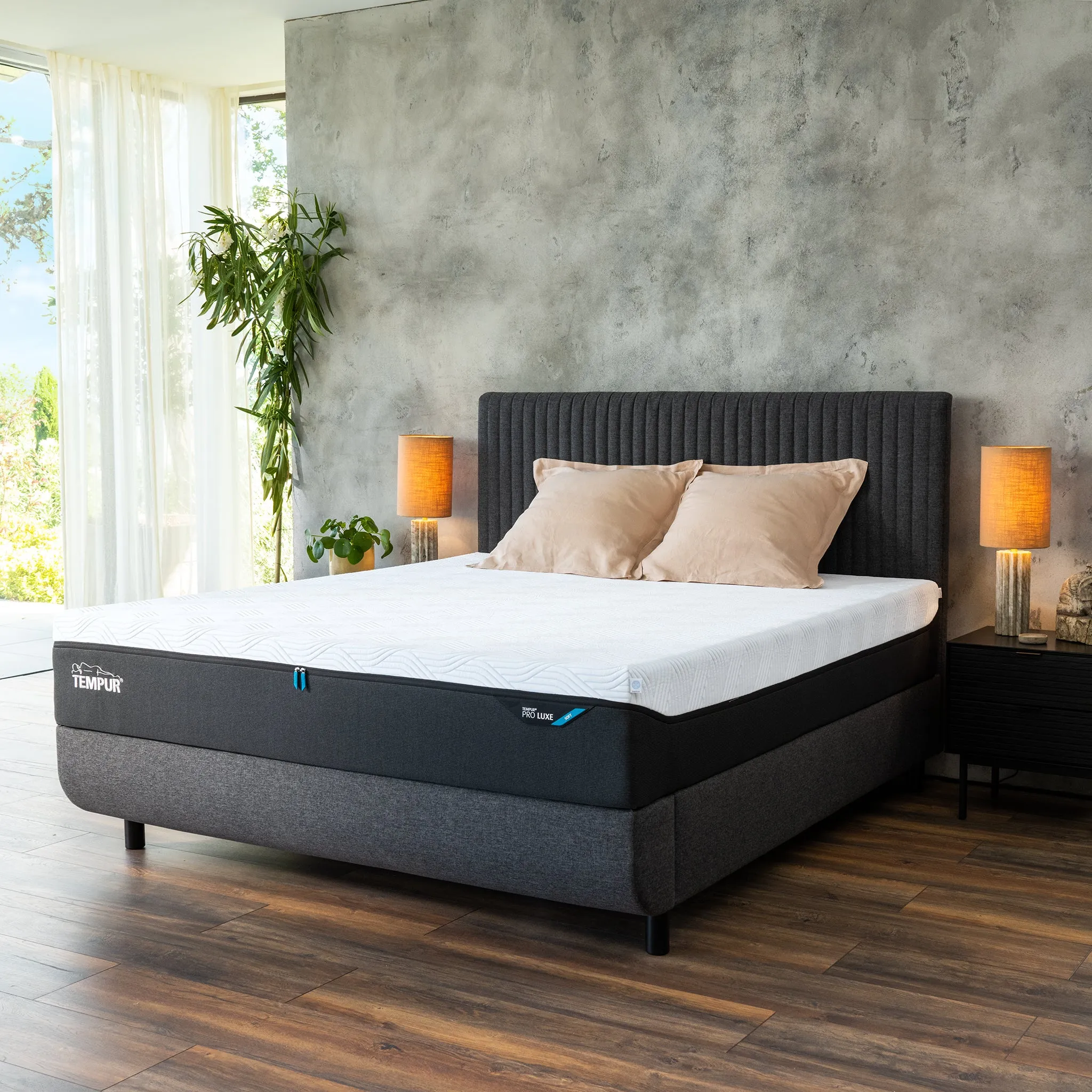 Arc Adjustable King Size Bed with Vertical Headboard - Grey product