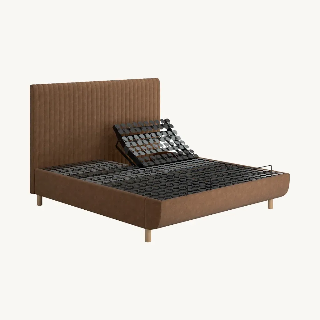 Arc Adjustable Super King Bed with Vertical Headboard - Light Brown alternate view
