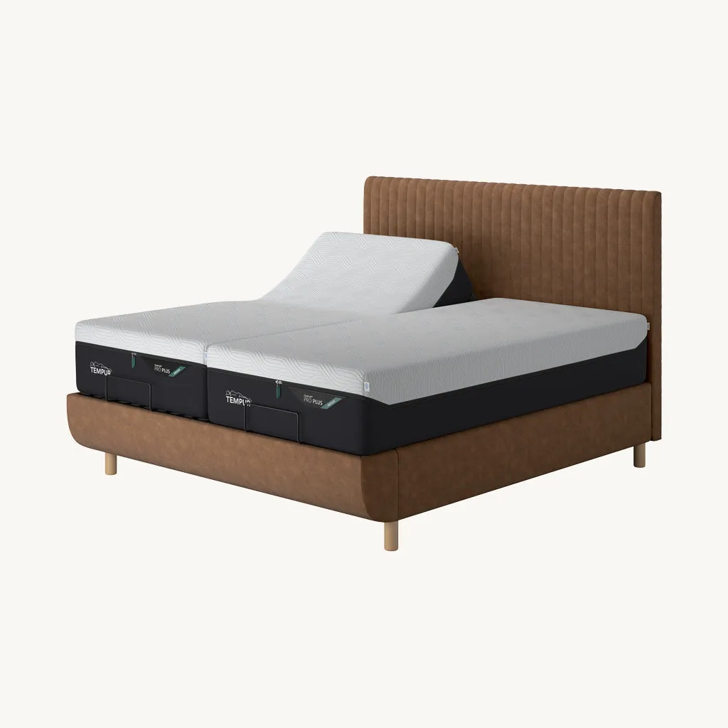Arc Adjustable Super King Bed with Vertical Headboard - Light Brown product