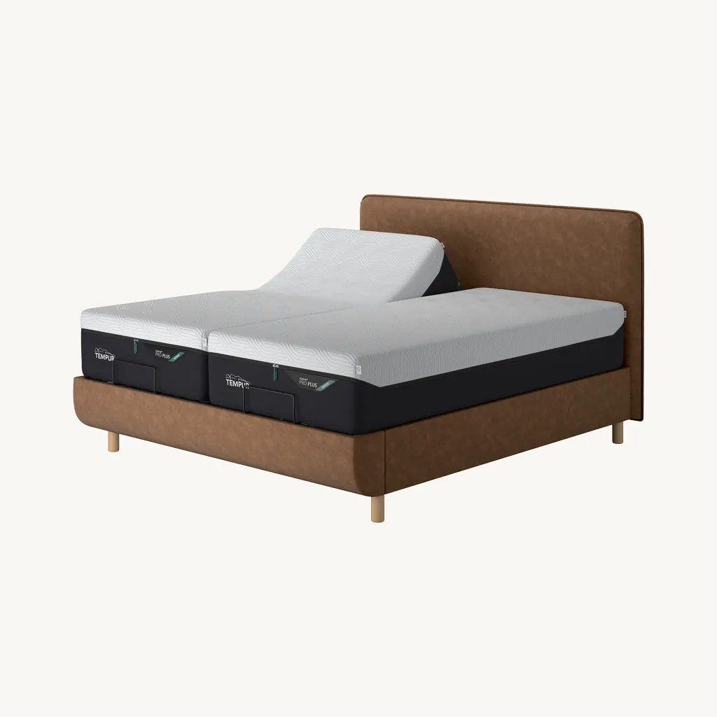 Arc Adjustable Superking Bed with Form Headboard - Light Brown product