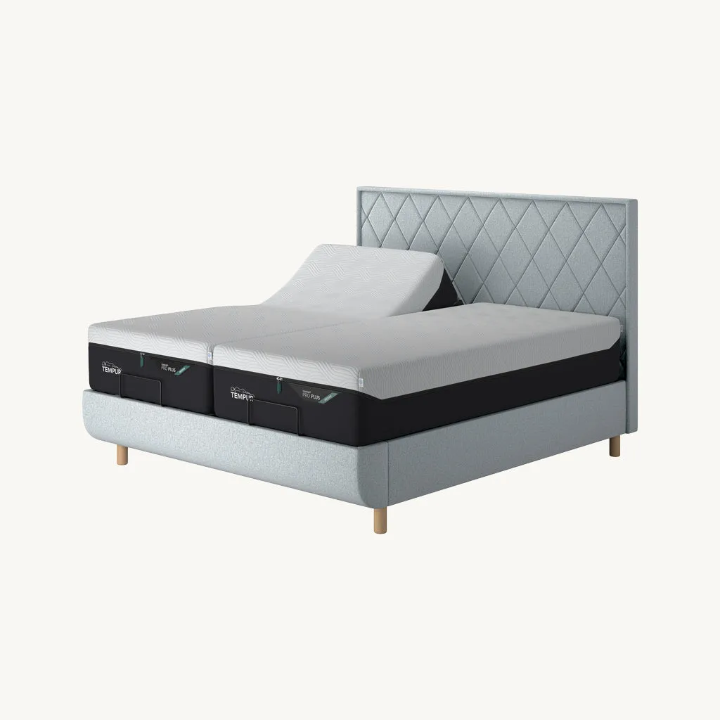 Arc King Size Adjustable Bed with Quilted Headboard - Light Grey product