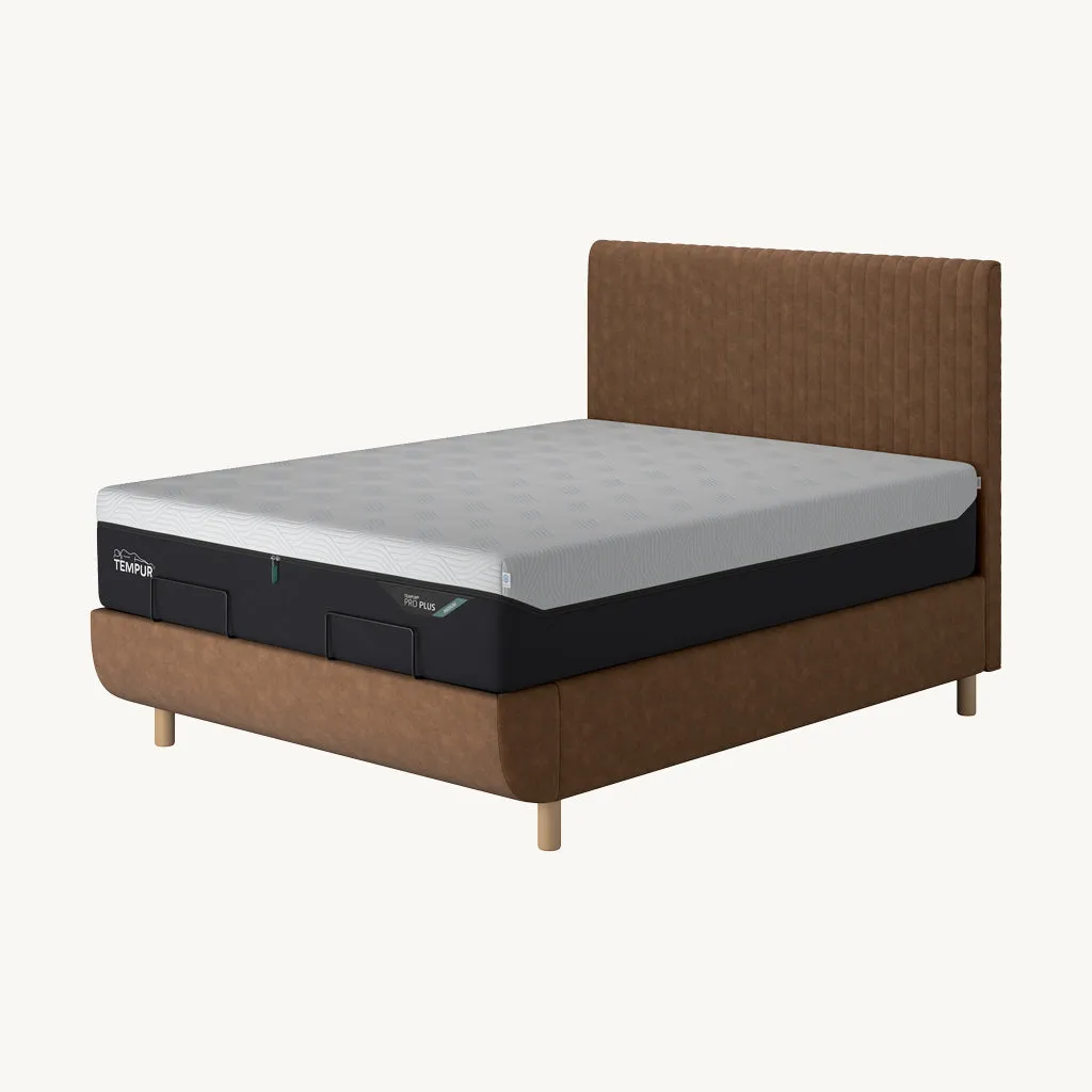 Arc King Size Bed Frame with Vertical Headboard - Light Brown product