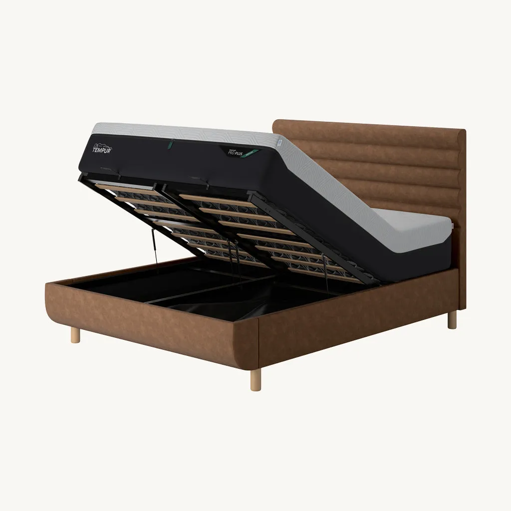 Arc Ottoman Vectra King Size Bed with Storage - Light Brown product