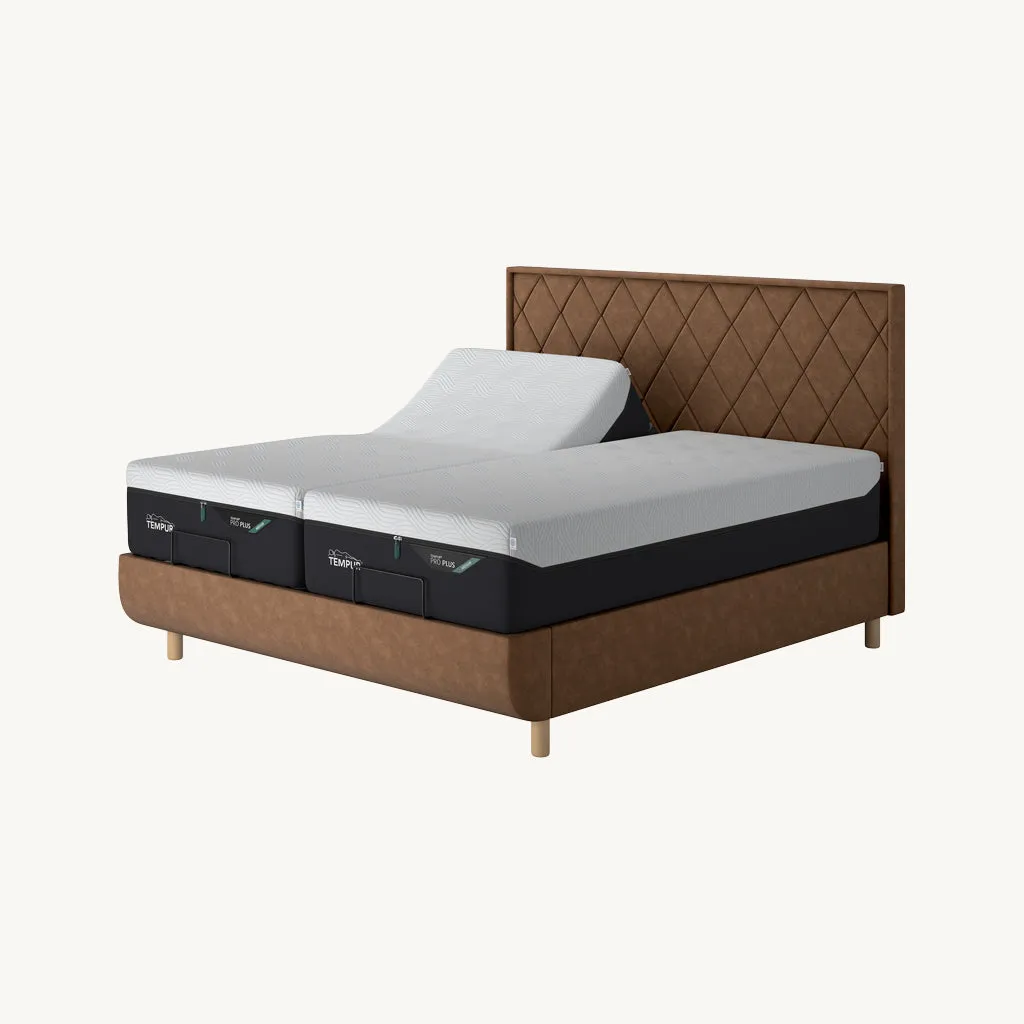 Arc Super King Adjustable Bed with Quilted Headboard - Light Brown product