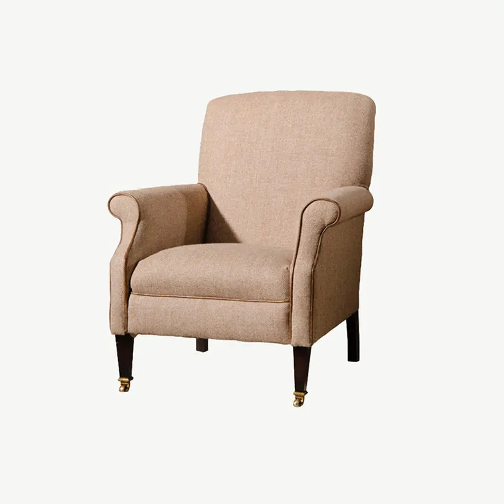 Harris Tweed Bowmore High Back Wing Chair - Hardwood product