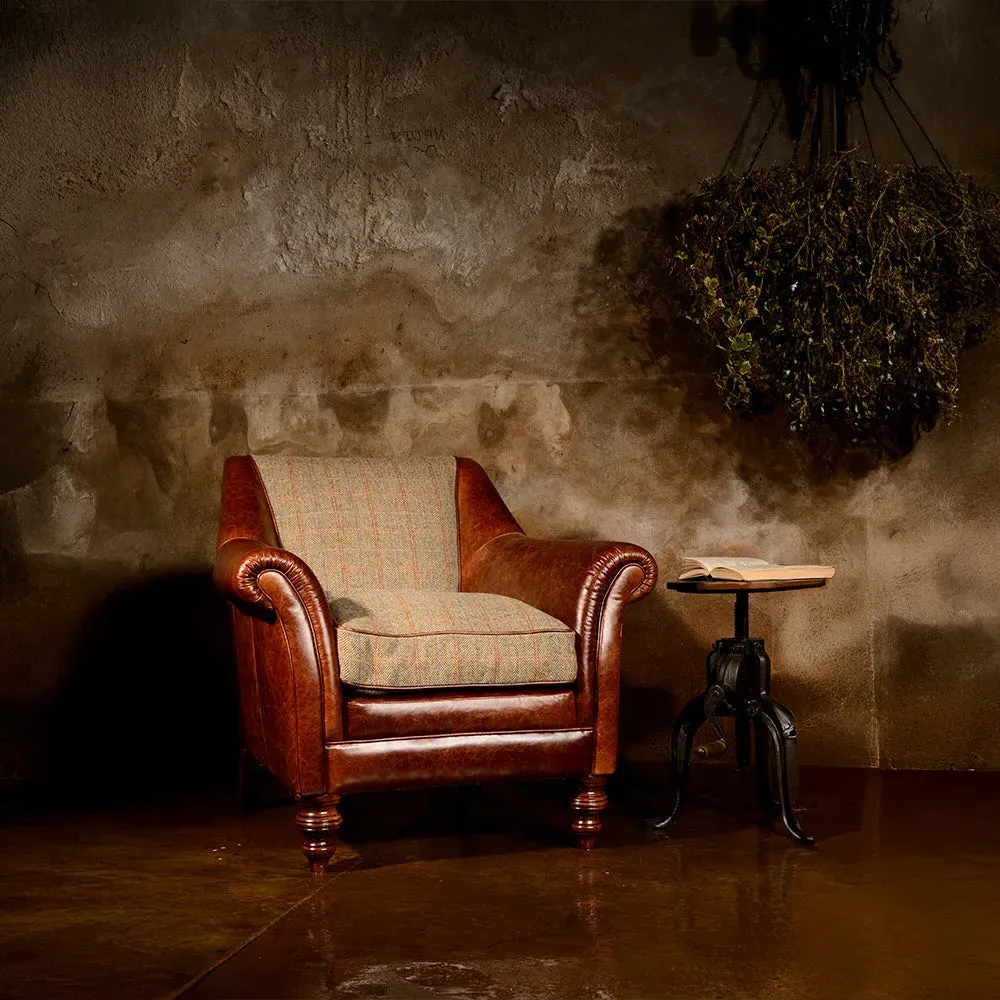 Harris Tweed Dalmore Chair - Tweed, Leather product