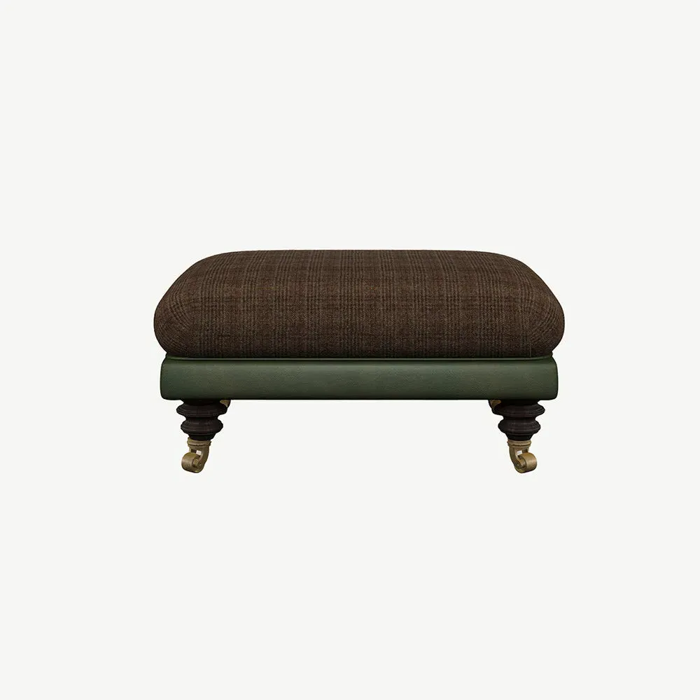 Harris Tweed Taransay Footstool - Tweed, Leather product