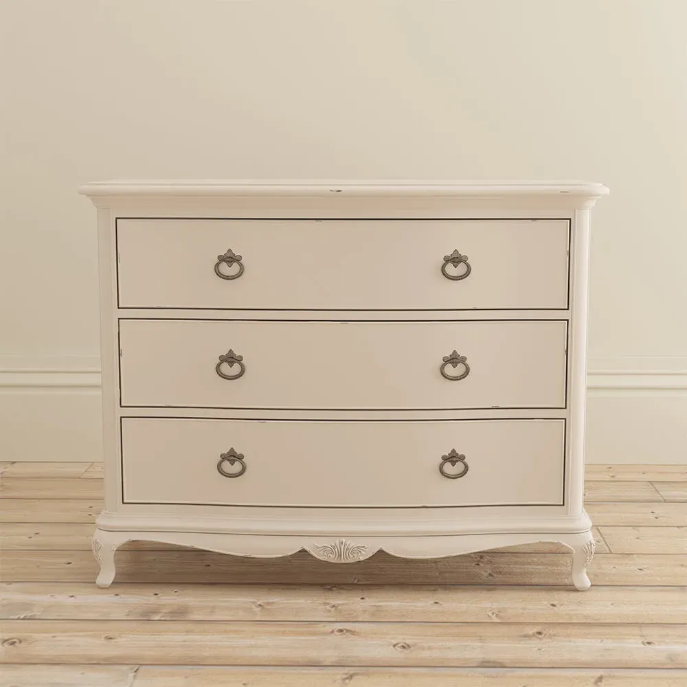 Ivory 3 Drawer Low Chest - Birch alternate view