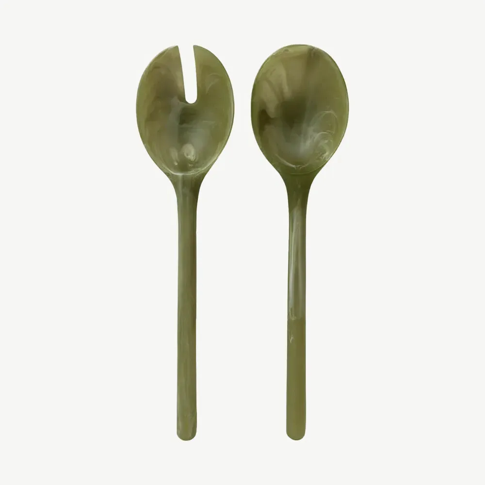 Salad Servers Set - Green, Resin product