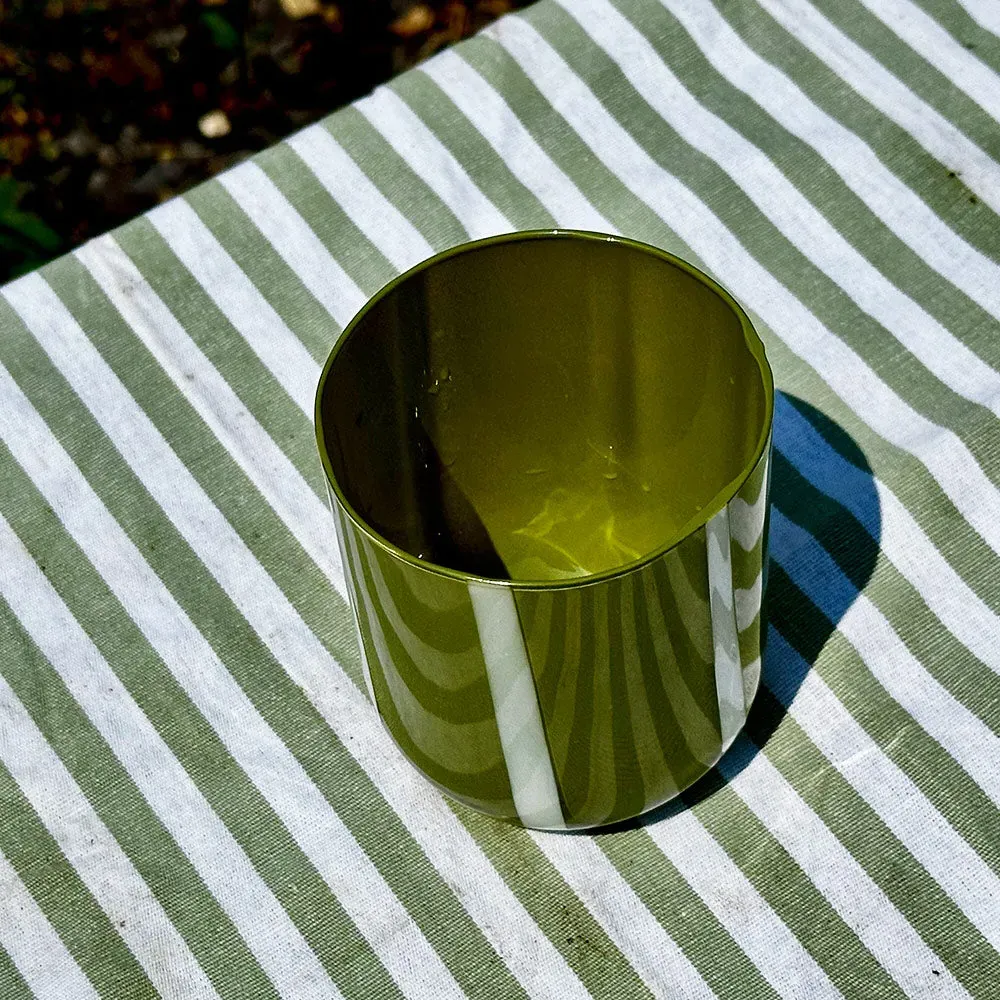 Stripe Glass Tumbler - Green alternate view