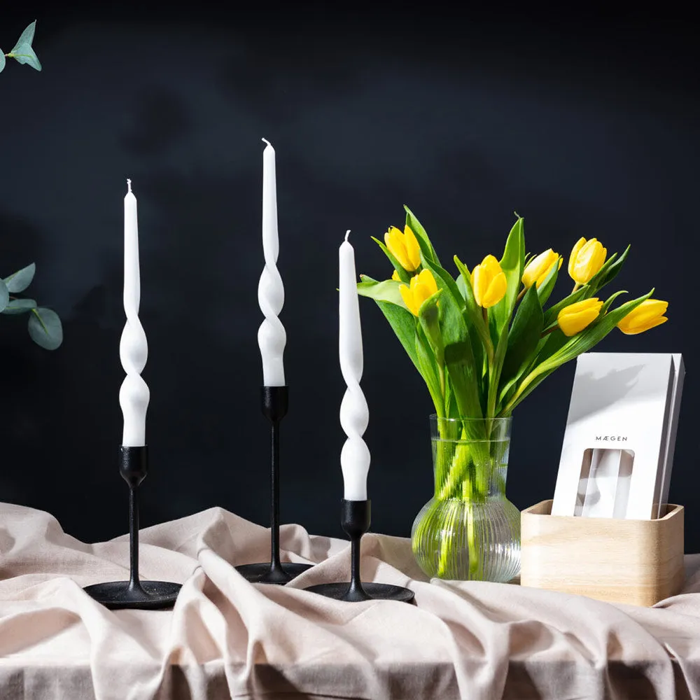 Twist Pillar Candles - White alternate view