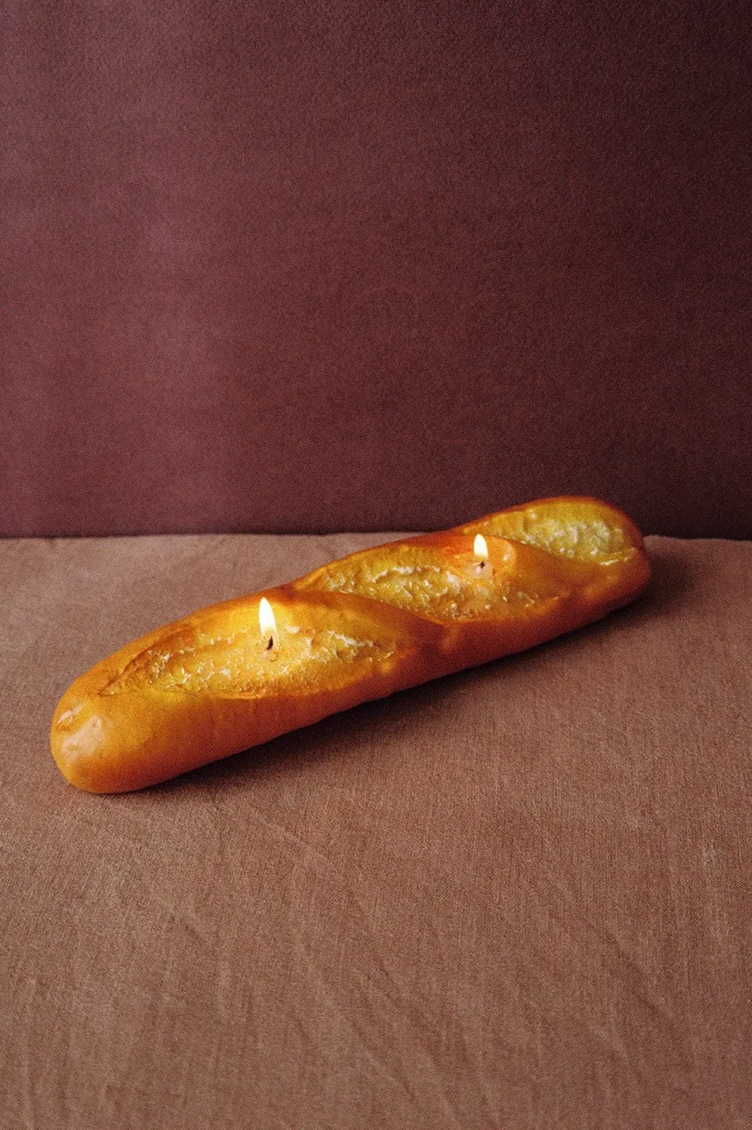 Baguette Shaped Candle - Brown, Natural Wax by Arkitaip