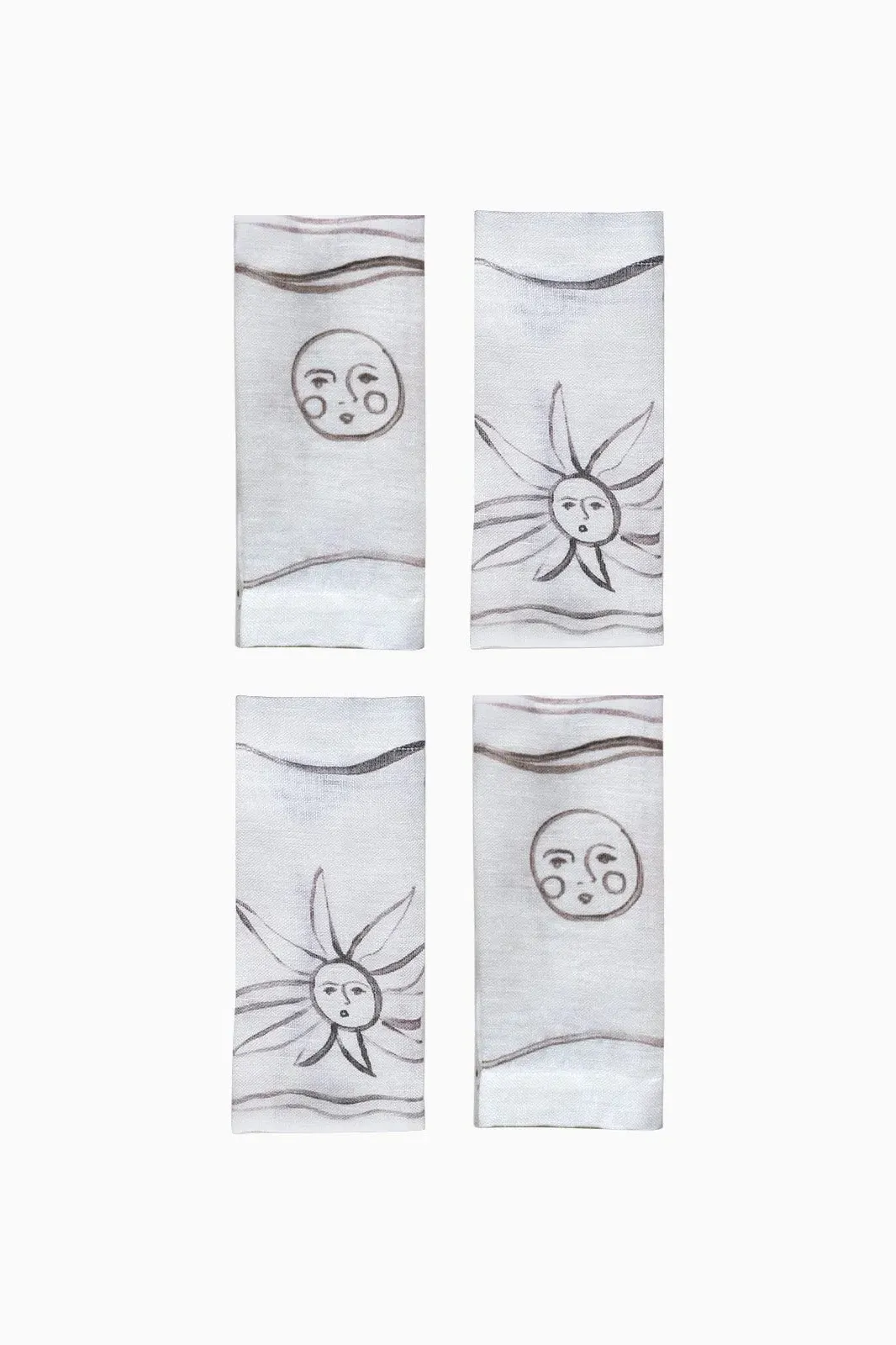 Chiara Perano Set of Four Printed Napkins - Linen by Arkitaip