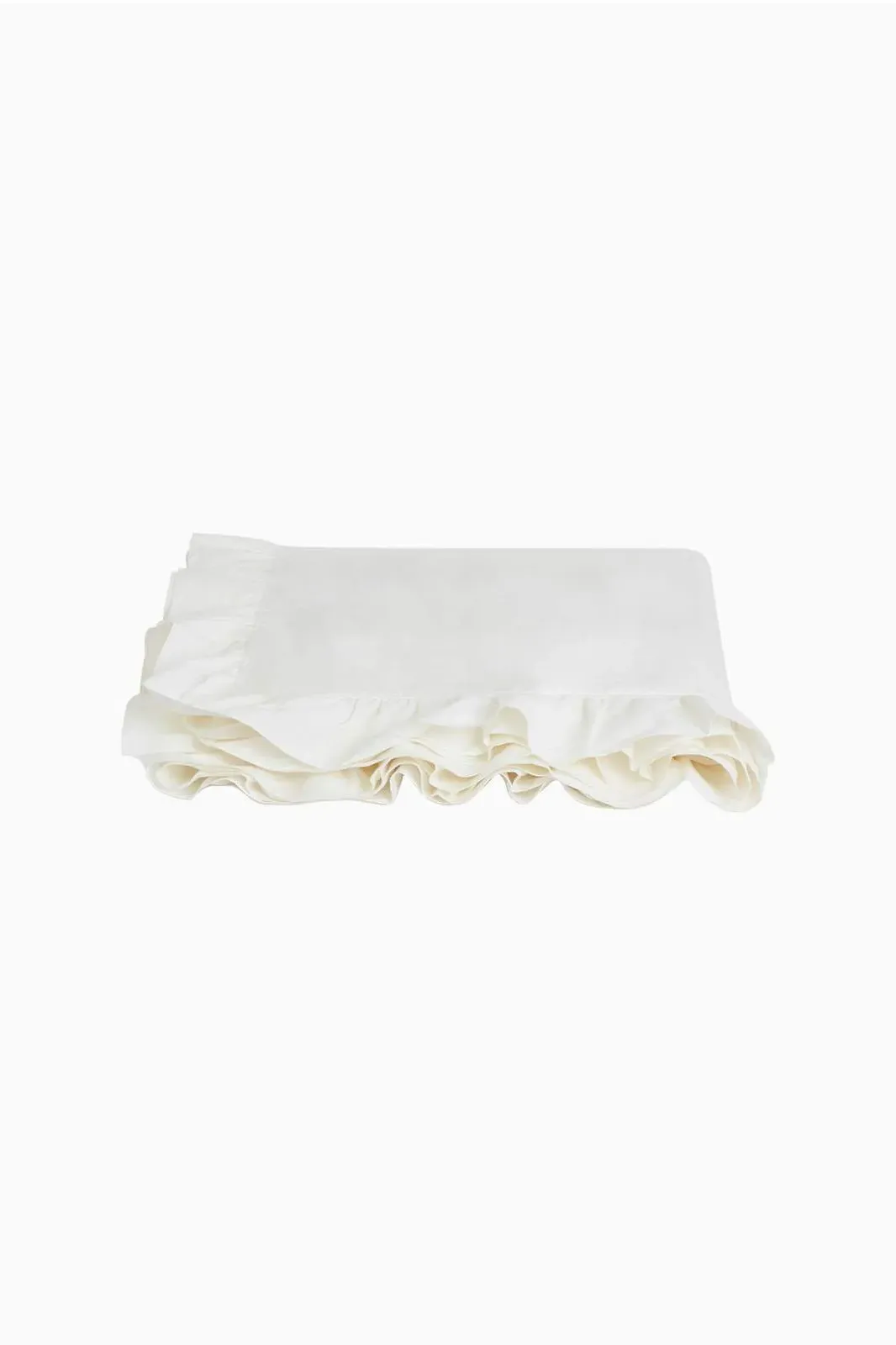 Ruffled Casita Single Flat Sheet - White, Linen by Arkitaip