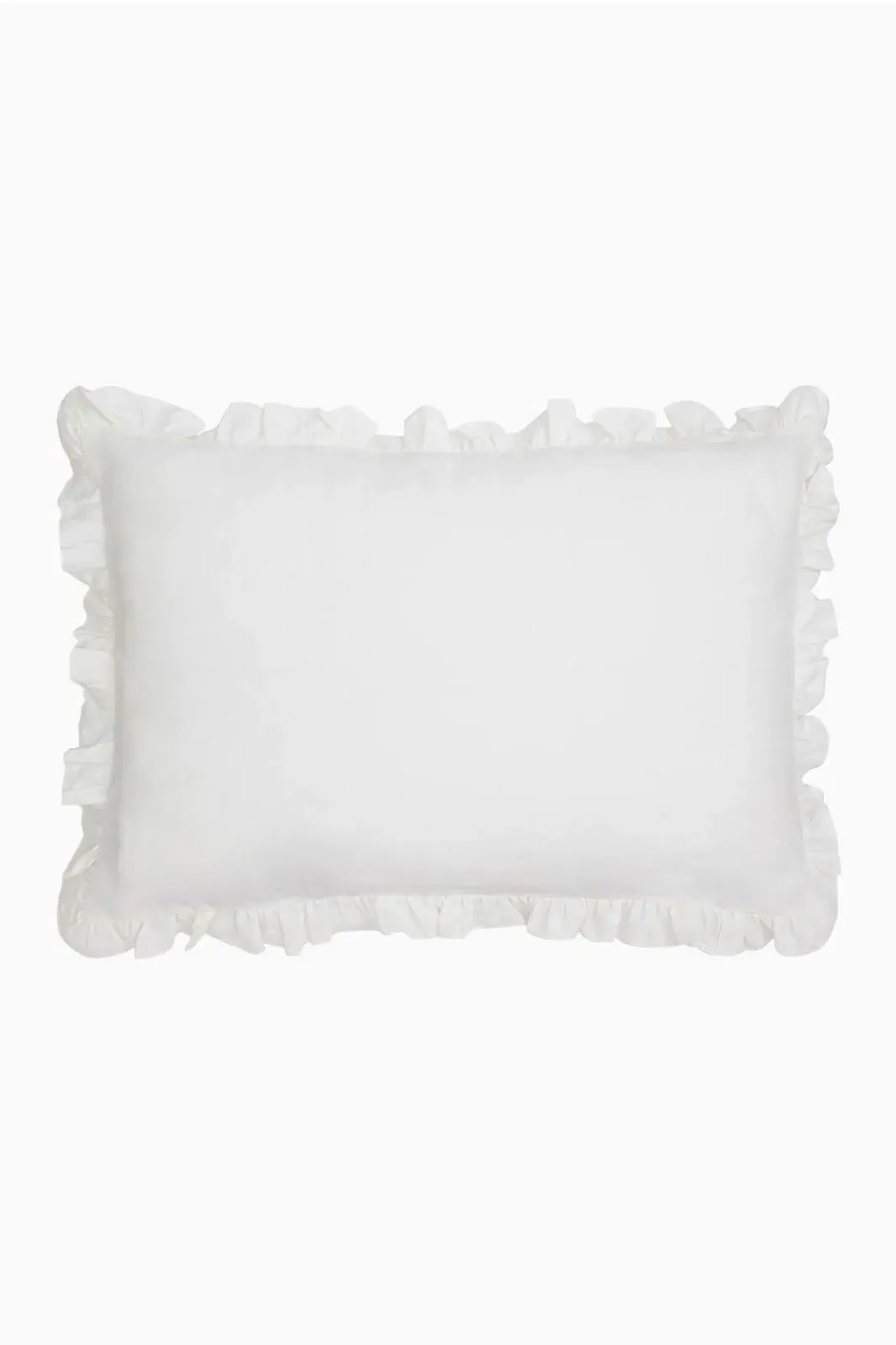 Ruffled Linen Pillowslip Set of Two - White, Linen by Arkitaip