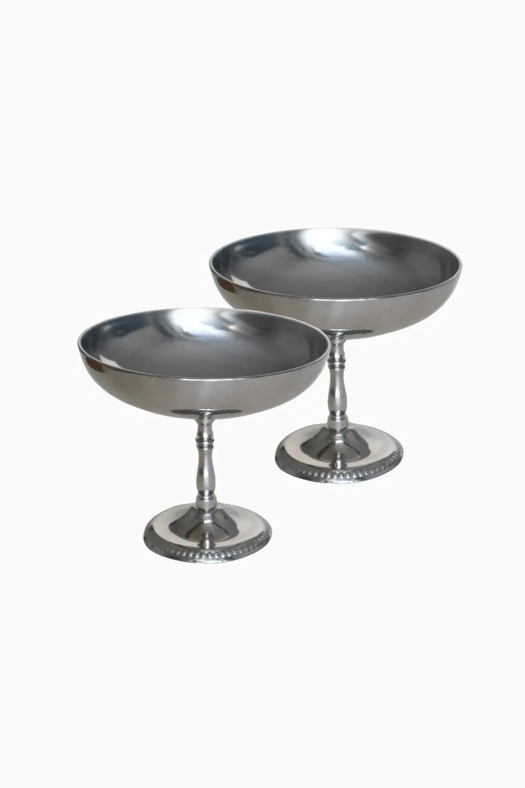 Set of 2 Stainless Steel Ice Cream Cups - Vintage by Arkitaip