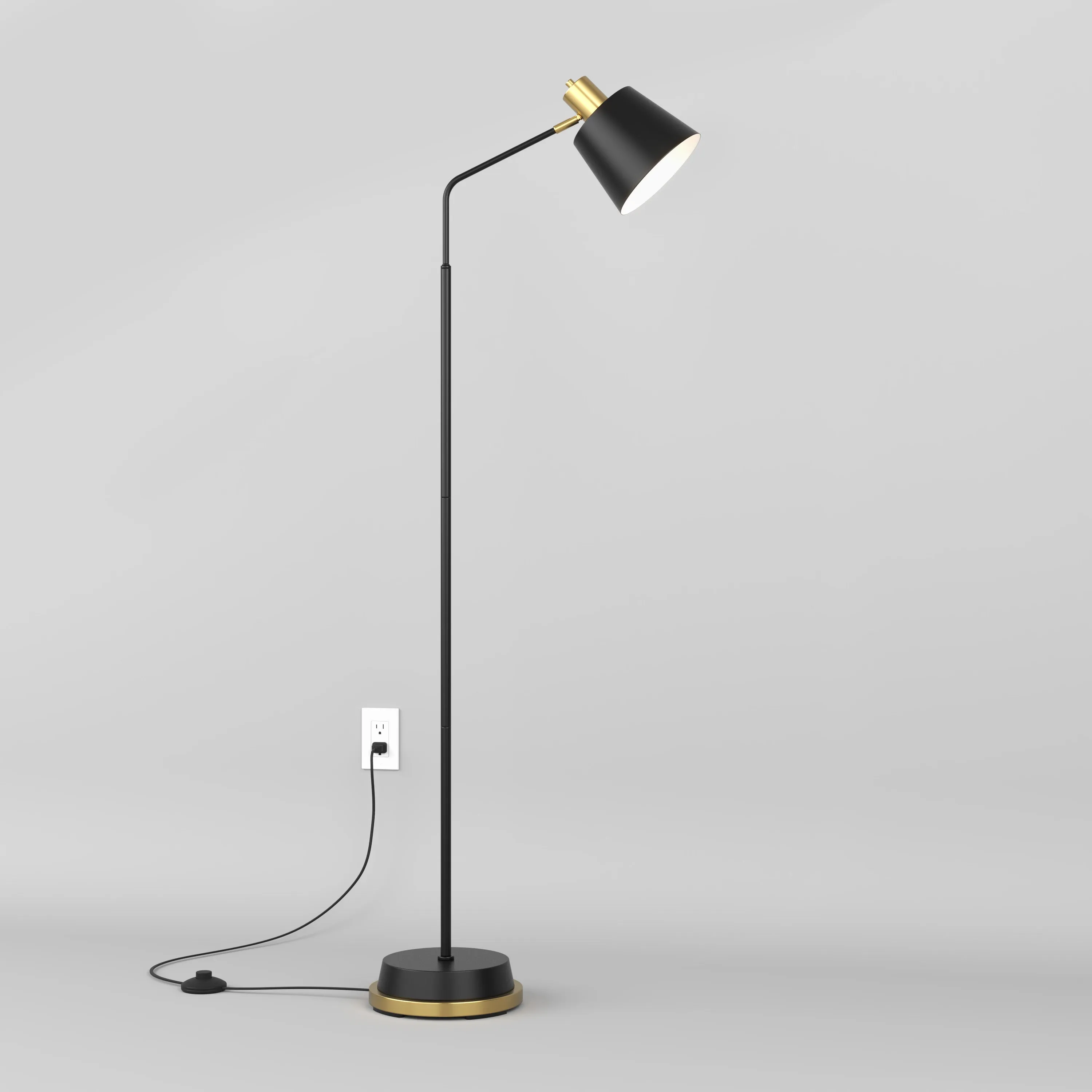 Alton LED Floor Lamp - Matte Black, Gold product