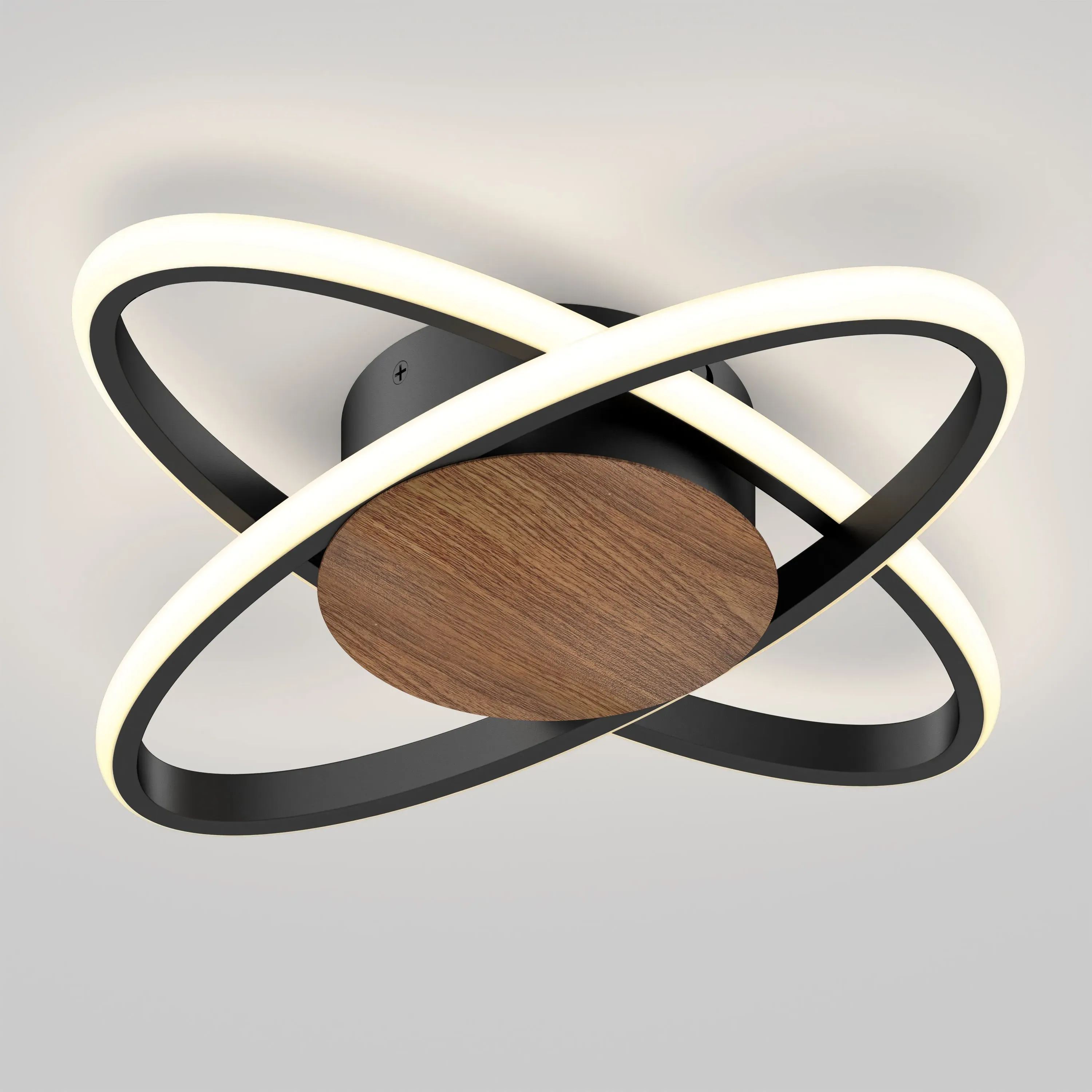 Atomic 15 in. LED Flush Mount Ceiling Light 5 CCT - Wood product