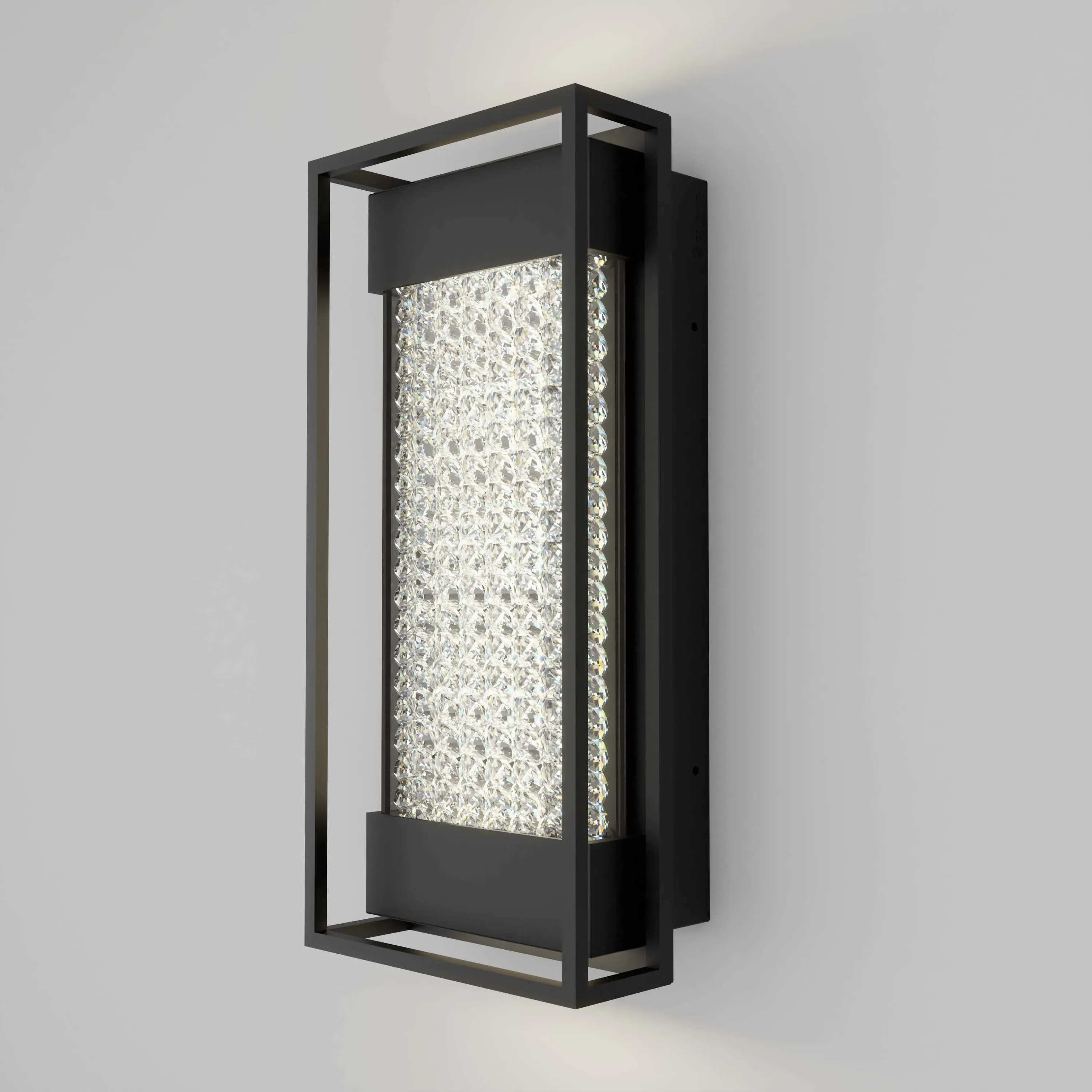 Champagne Glam Indoor-Outdoor LED Wall Light - Black, Glass product