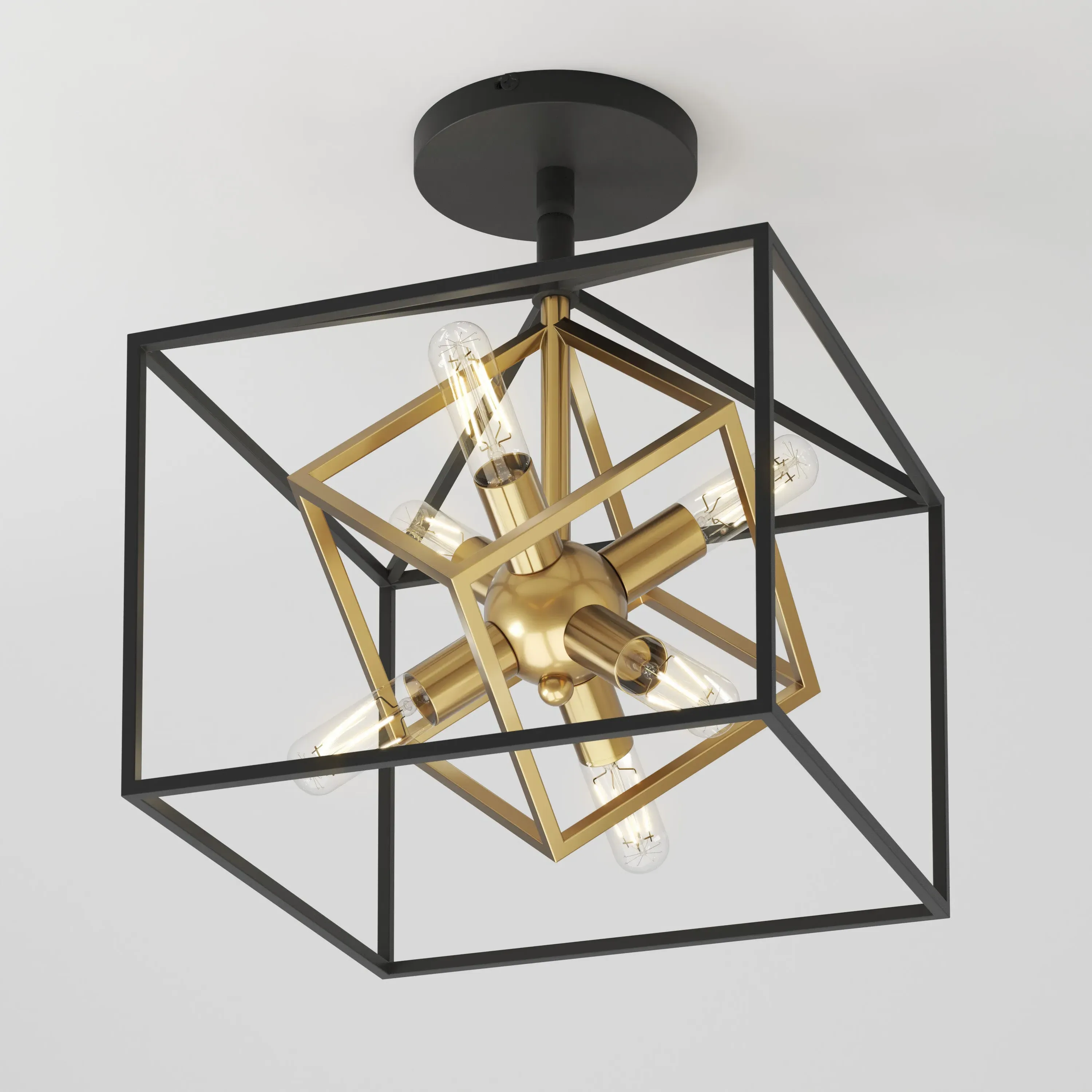 Imperium 6-Light LED Flush Mount Ceiling Light - Black, Gold product
