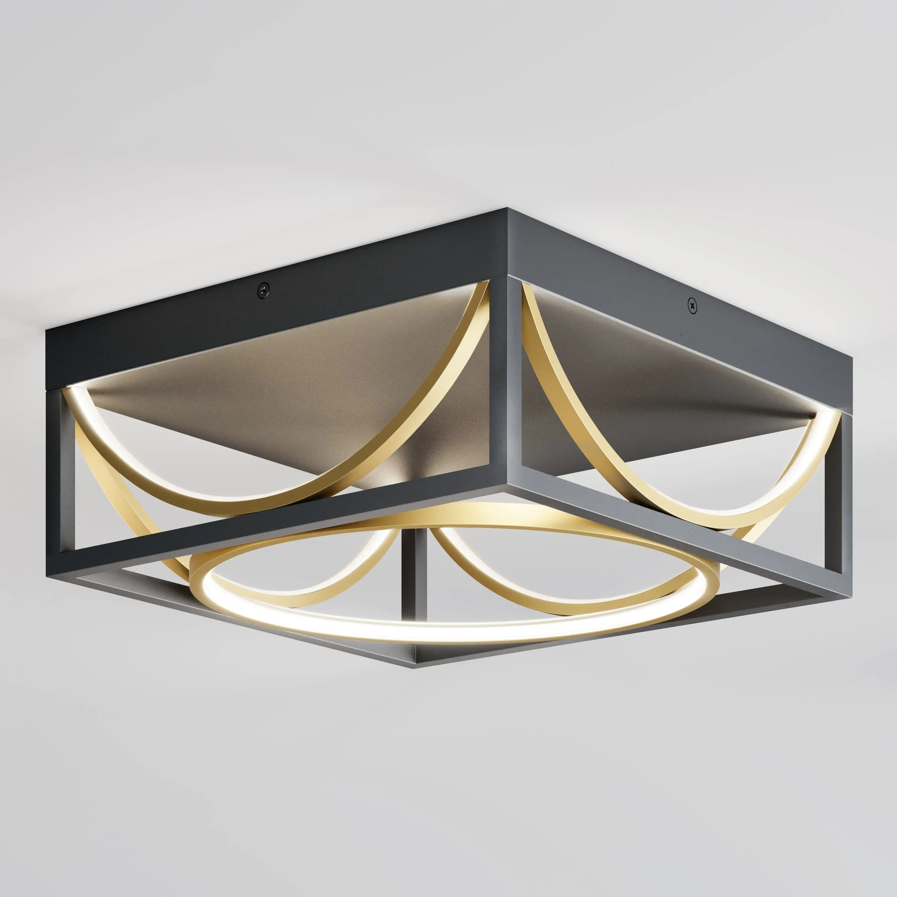 Luxury 13 in. LED Flush Mount Ceiling Light - Black, Gold product