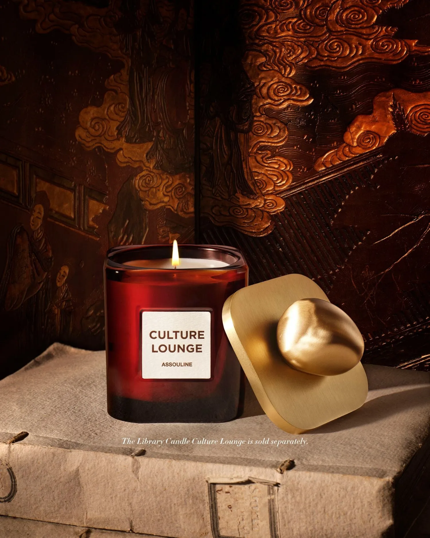 Library Pebble Candle Lid - Brass alternate view