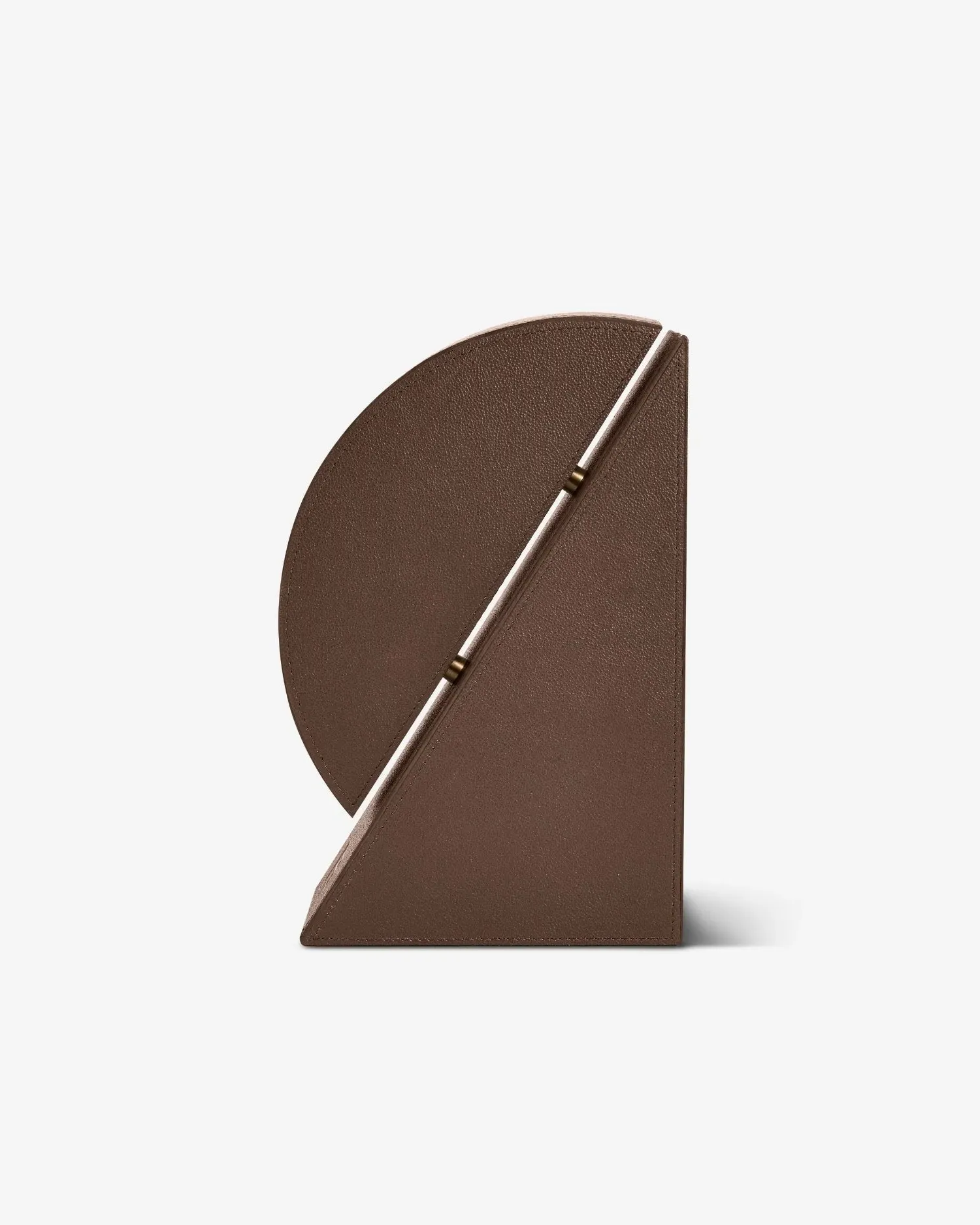 Cubist Right Bookend - Brown, Pebbled Leather product