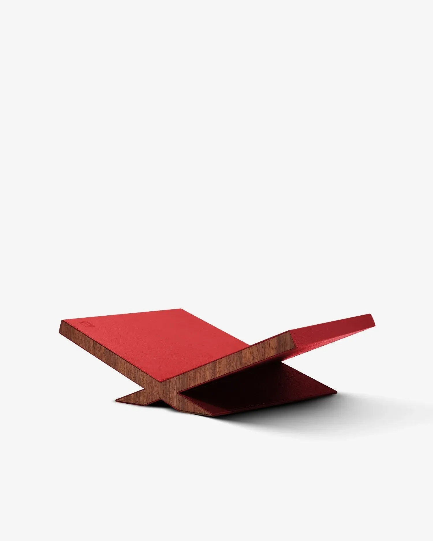 Culture Classic Bookstand - Red, Walnut & Pebbled Leather product