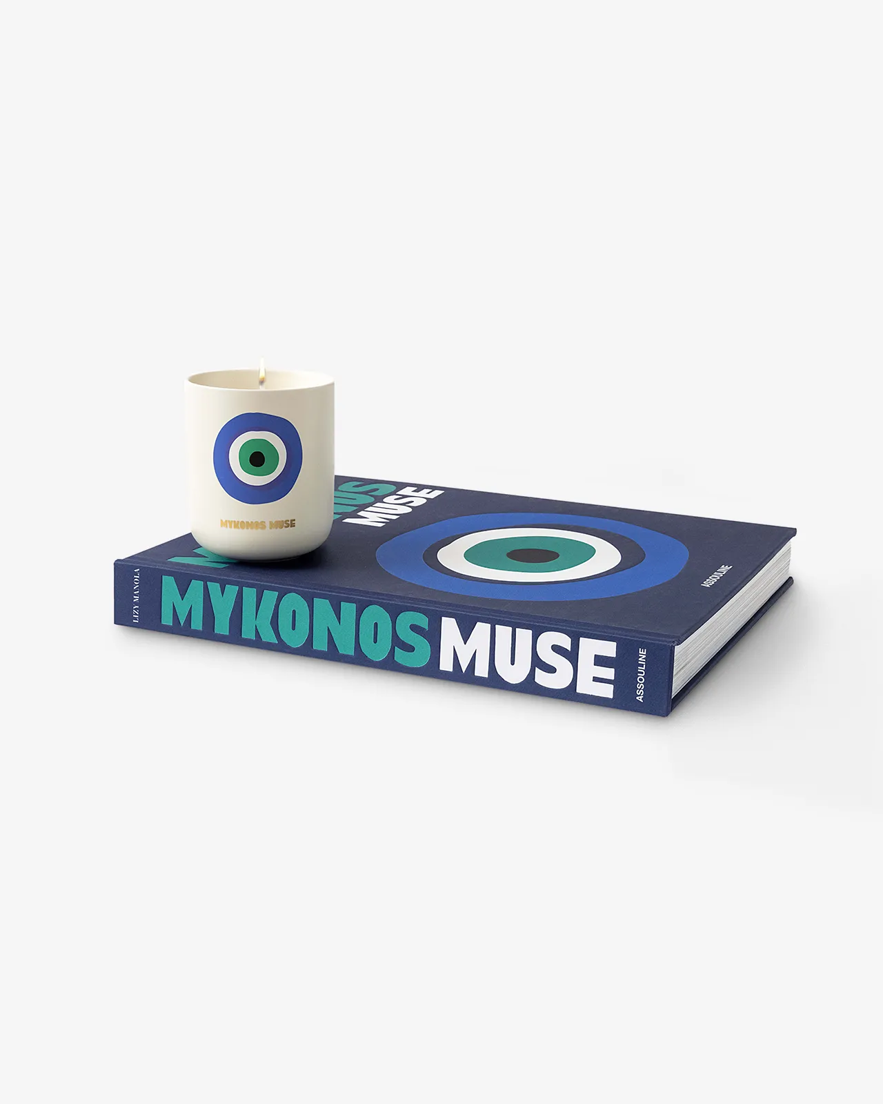 Mykonos Muse Candle and Book Gift Set product