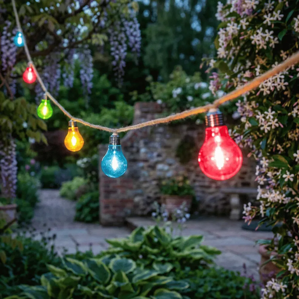 10 Jute Rope Festoon Lights - Multi-Colour, 3.6m product