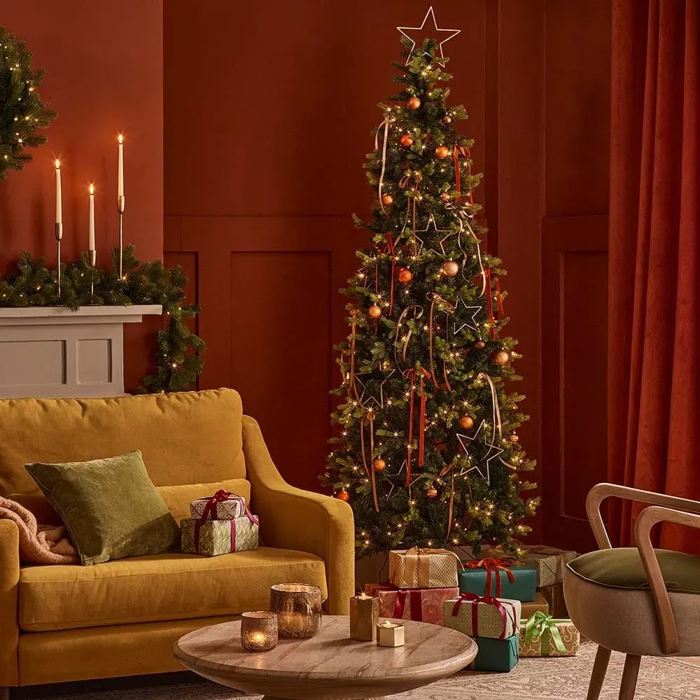 7.5ft Slim St Moritz Pre-Lit Christmas Tree - Green