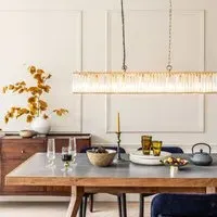 Amalfi Rectangular Crystal Chandelier - Antique Brass