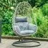 Amelie Weave Hanging Egg Chair - Grey