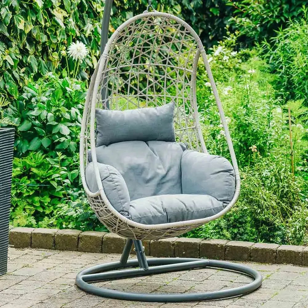 Amelie Weave Hanging Egg Chair - Grey image