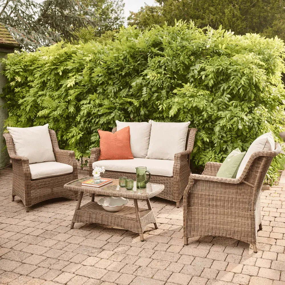 Andrea Outdoor Lounge Set - Natural, Rattan-Effect Weave product