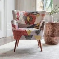 Arte Armchair - Graphic Print, Woven Rag Rug Fabric