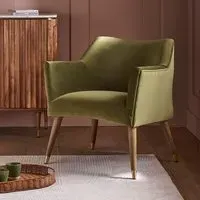 Astoria Winged Armchair - Apple Green, Velvet