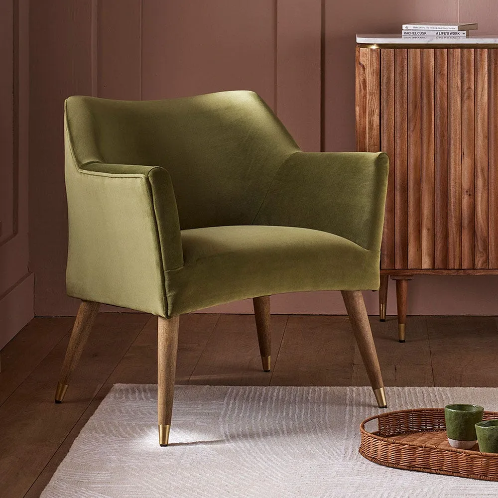 Astoria Winged Armchair - Apple Green, Velvet image