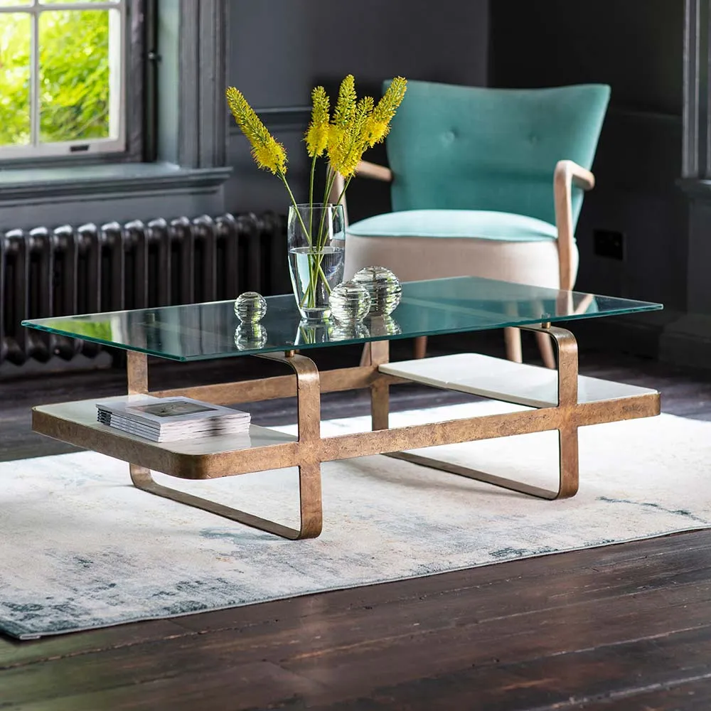 Atelier Coffee Table - Antique Brass, Marble image