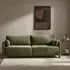 Audrey 3-Seater Sofa with Wood Frame - Green, Velvet